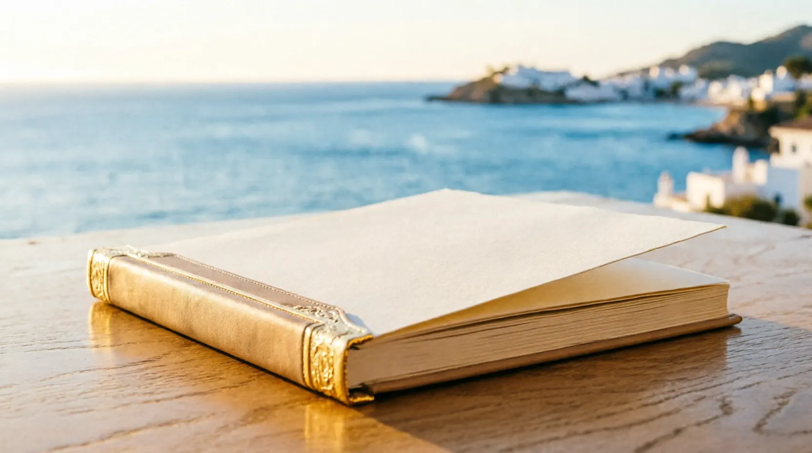 Álbum de fotos elegante con vistas al mar