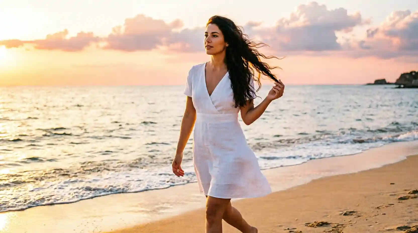 Foto de mujer en la playa