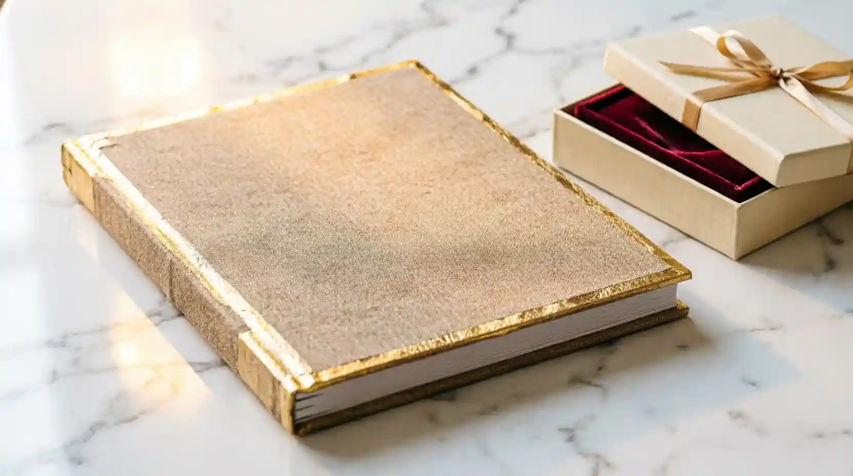Álbum premium con detalles dorados